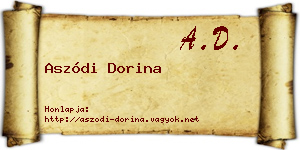 Aszódi Dorina névjegykártya