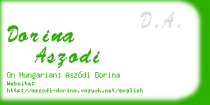 dorina aszodi business card